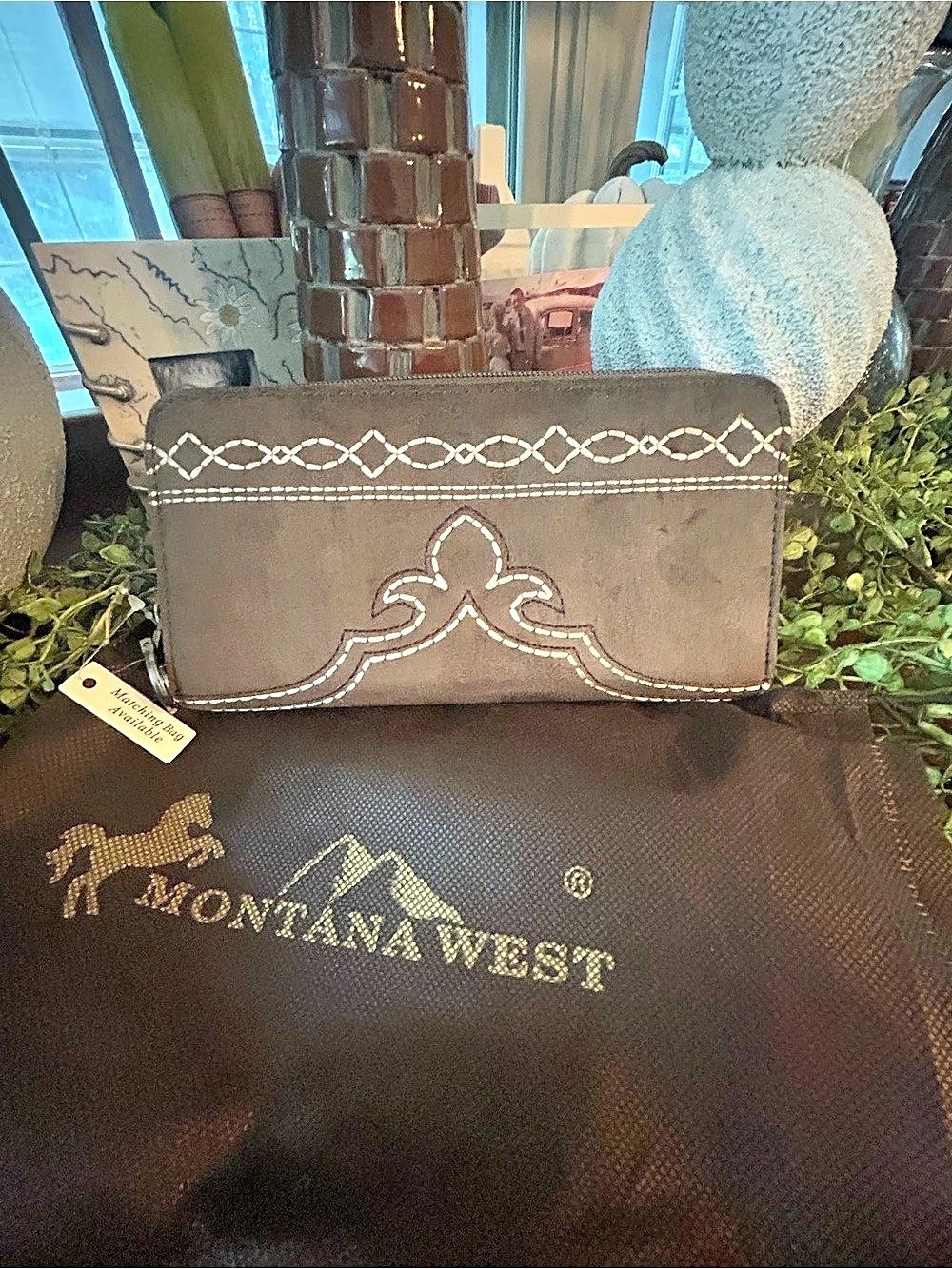 Montana West Boot Stitch Wallet Brown